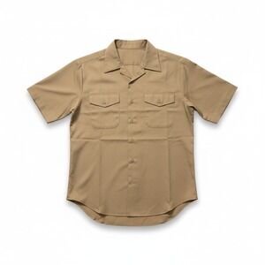 Creighton US Navy Official Uniform Shirt Khaki Tan Short Sleeve MIL-S-17613 16ML
